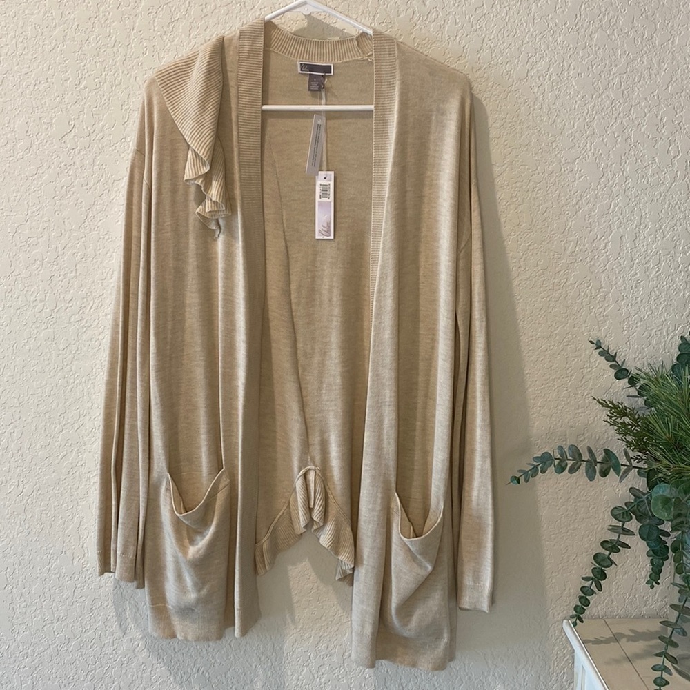 CHELSEA28 Nordstrom - Open Front Long Sleeve Cardigan with Ruffle Detail